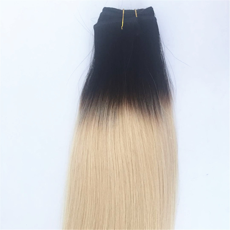 Straight Hair Bundles human  Hair Weave Extensions Two Tone Ombre Colored Black blonde YL282